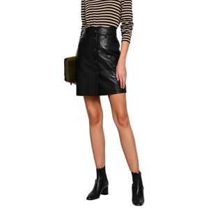 NWT Maje Scalloped Leather Skirt